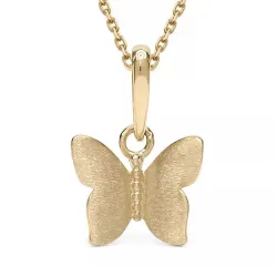 perhonen kaulaketju kullattua hopeaa riipus 9 karaatin kultaa - Gold Collection