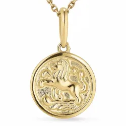 tähtikuvio leijona kaulaketju kullattua hopeaa riipus 9 karaatin kultaa - Gold Collection