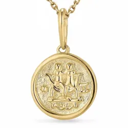 tähtikuvio kaksoset kaulaketju kullattua hopeaa riipus 9 karaatin kultaa - Gold Collection
