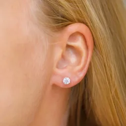 5 mm pyöreitä korvarenkaat 14 karaatin kultaa kanssa zirkoni - Gold Collection