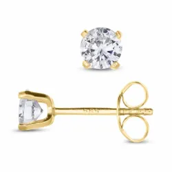 4,5 mm pyöreitä korvarenkaat 14 karaatin kultaa kanssa zirkoni - Gold Collection