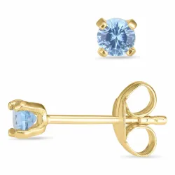 3 mm pyöreitä korvarenkaat 14 karaatin kultaa kanssa zirkoni - Gold Collection