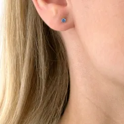 3 mm pyöreitä korvarenkaat 14 karaatin kultaa kanssa zirkoni - Gold Collection