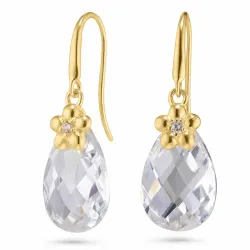kukka korvarenkaat 14 karaatin kultaa kanssa zirkoni - Gold Collection