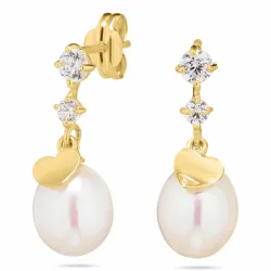 korvarenkaat 14 karaatin kultaa kanssa zirkoni - Gold Collection