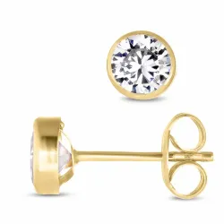 5 mm pyöreitä korvarenkaat 14 karaatin kultaa kanssa zirkoni - Gold Collection
