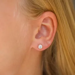 5 mm pyöreitä korvarenkaat 14 karaatin kultaa kanssa zirkoni - Gold Collection