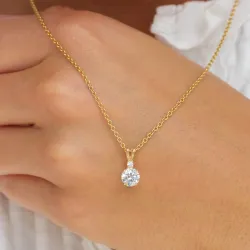 valkoinen zirkoni riipus  14 karaatin kultaa - Gold Collection