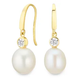 helmi korvarenkaat 14 karaatin kultaa kanssa zirkoni - Gold Collection
