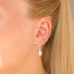 pudota muotoisia korvarenkaat 14 karaatin kultaa kanssa zirkoni - Gold Collection