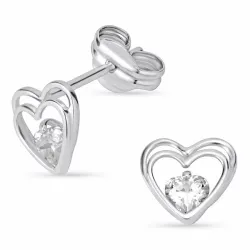 sydän korvarenkaat 14 karaatin valkokultaa kanssa 
