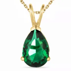 smaragdi kaulaketju kullattua hopeaa riipus 14 karaatin kultaa - Gold Collection