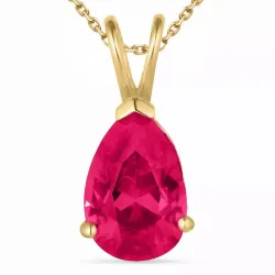 pisara rubiini kaulaketju kullattua hopeaa riipus 14 karaatin kultaa - Gold Collection
