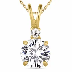 zirkoni kaulaketju kullattua hopeaa riipus 14 karaatin kultaa - Gold Collection