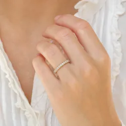 briljantti alianssisormus 14 karaatin kultaa 0,49 ct