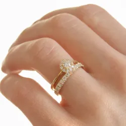 briljantti alianssisormus 14 karaatin kultaa 0,49 ct