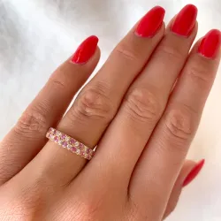 elegantti pinkki safiiri timanttisormus 14 karaatin kultaa 0,247 ct 0,969 ct