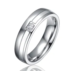 Naisten sormus titaani ja hopea