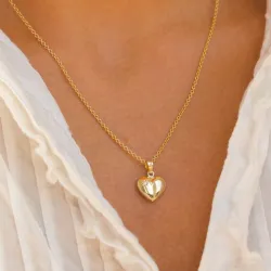 11,5 x 13 mm sydän riipus  14 karaatin kultaa - Amoré