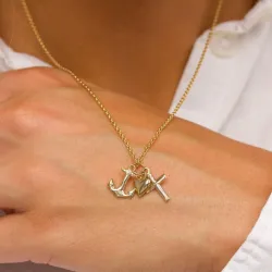 Usko-toivo-rakkaus riipus  14 karaatin kultaa - Amoré