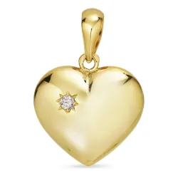15 x 15,5 mm sydän riipus  8 karaatin kultaa - Amoré