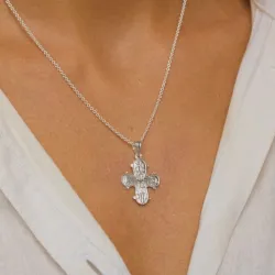 18 x 30 mm dagmarinristi Isä Meidän rukouksell  hopeaa - Amoré