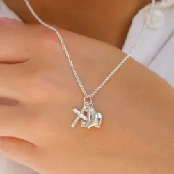 Usko-toivo-rakkaus riipus  hopeaa - Amoré