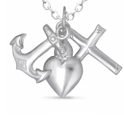 Usko-toivo-rakkaus kaulaketju hopeaa riipus hopea - Amoré