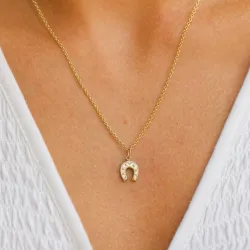 hevosenkenkä kaulaketju kullattua hopeaa riipus 8 karaatin kultaa - Gold Collection