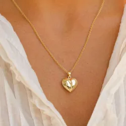 sydän kaulaketju kullattua hopeaa riipus 8 karaatin kultaa - Amoré