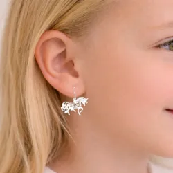 yksisarvinen korvarenkaat  hopea - Little Ones