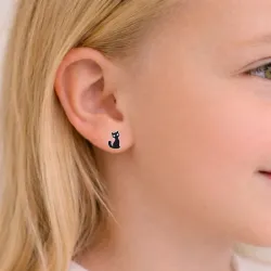 kissat kristalli korvarenkaat  hopea - Little Ones