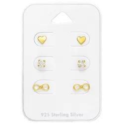 pieniä nappikorvakorut  kullattu hopea - Little Ones