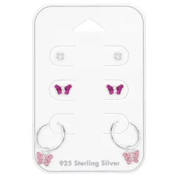 perhoset zirkoni nappikorvakorut  hopea - Little Ones