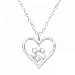 sydän tassu kaulaketju, jossa on riipus hopeaa - Little Ones
