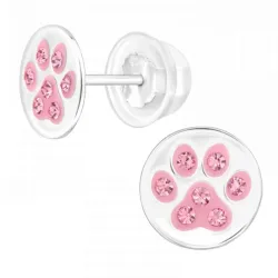 pyöreitä tassu kristalli lasten korvakorut  hopea - Little Ones