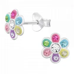 kukka kristalli korvarenkaat  hopea - Little Ones