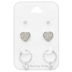 sydän korvarenkaat  hopea - Little Ones