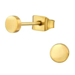 4 mm nappikorvakorut  kullattu titaani