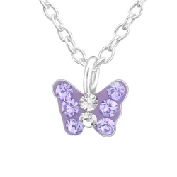 perhoset lila riipus  hopeaa - Little Ones