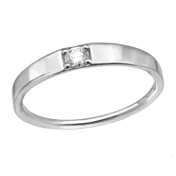 lab grown timantti solitaire-sormus rodinoitua hopeaa