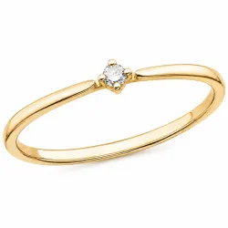 lab grown timantti solitaire-sormus kullattua hopeaa