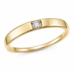 lab grown timantti solitaire-sormus kullattua hopeaa