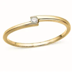 lab grown timantti solitaire-sormus kullattua hopeaa