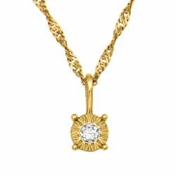45 cm kaulaketju riipus kullattu hopea 0,035 ct