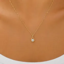45 cm kaulaketju riipus kullattu hopea 0,062 ct
