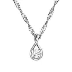 45 cm kaulaketju riipus hopea 0,062 ct