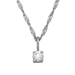 45 cm kaulaketju riipus hopea 0,11 ct