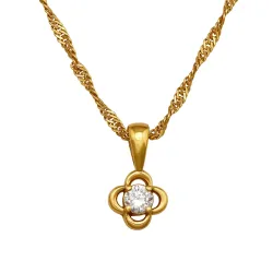 45 cm kaulaketju riipus kullattu hopea 0,062 ct