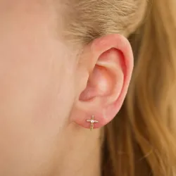 risti nappikorvakorut 9 karaatin kultaa kanssa zirkoni